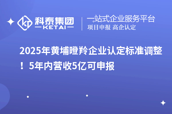 2025年黃埔瞪羚企業(yè)認(rèn)定標(biāo)準(zhǔn)調(diào)整！5年內(nèi)營收5億可申報