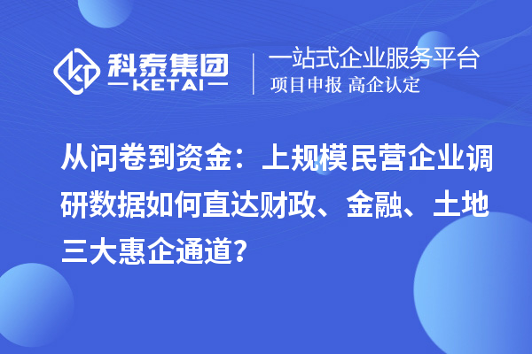 從問卷到資金：上規(guī)模民營企業(yè)調(diào)研數(shù)據(jù)如何直達(dá)財政、金融、土地三大惠企通道？
