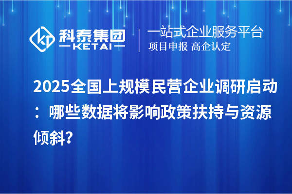 2025全國上規(guī)模民營企業(yè)調(diào)研啟動：哪些數(shù)據(jù)將影響政策扶持與資源傾斜？