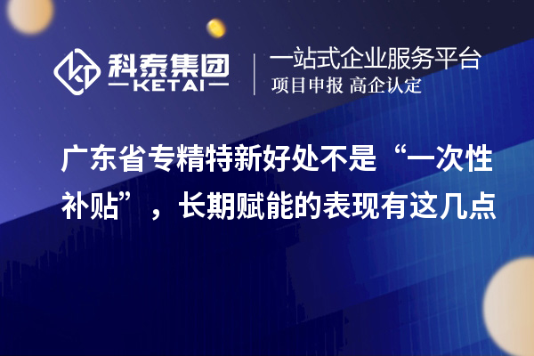 廣東省專精特新小巨人好處不是“一次性補(bǔ)貼”，長期賦能的表現(xiàn)有這幾點(diǎn)